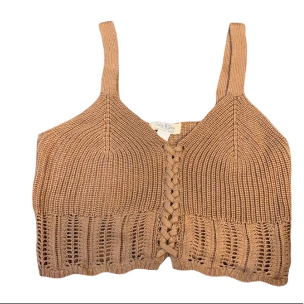 🌞🌴B1G2 FREE🌞🌴 NWOT Jolie & Joy Tan Crotchet Crop Top